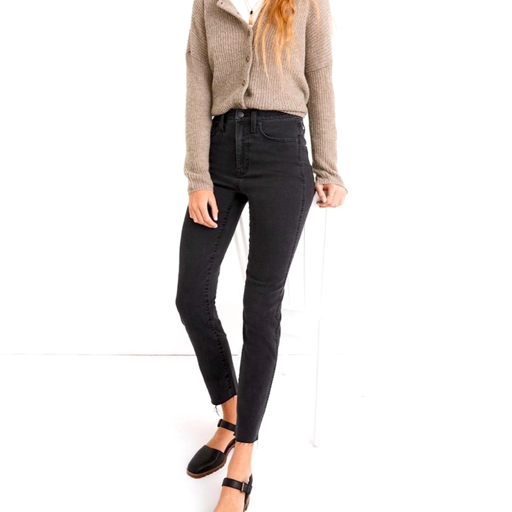 Madewell Petite Stovepipe Jeans Banberry Wash Raw Hem